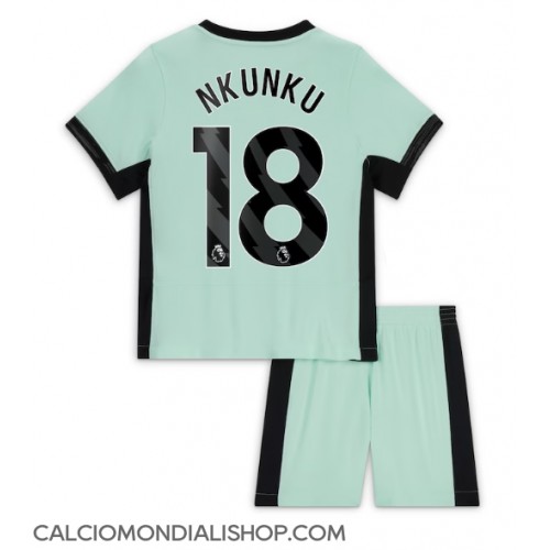 Maglie da calcio Chelsea Christopher Nkunku #18 Terza Maglia Bambino 2023-24 Manica Corta (+ Pantaloni corti)